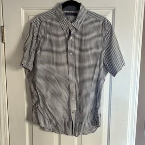 Nautica Men's Black and White Checkered Button Down Shirt